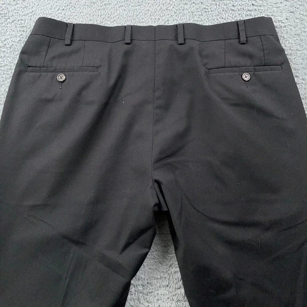 Lauren Ralph Lauren Dress Pants Mens 36x29 Black Pleated Cuffed Poly Rayon